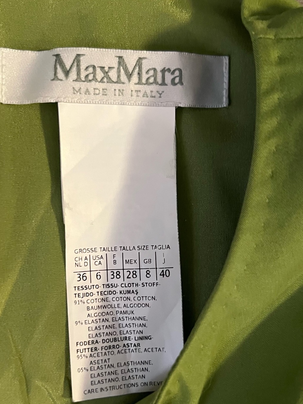 MaxMara White Midi Sheath Dress with Lime Yoke - Picture 4 of 6